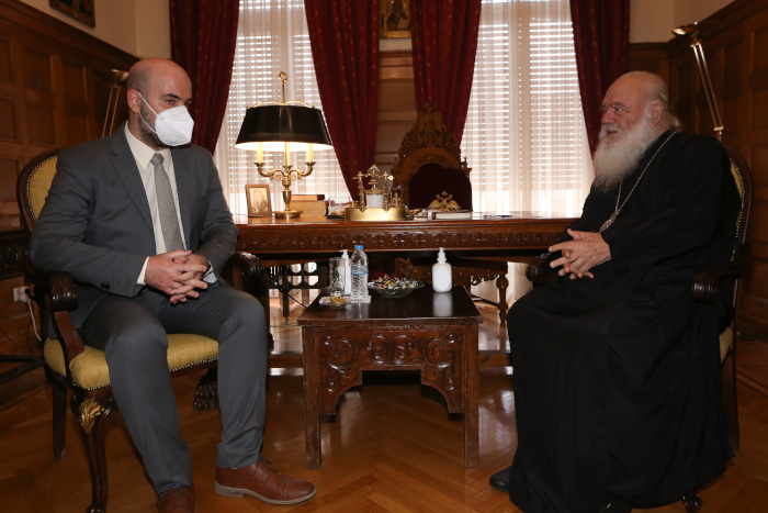 Συνάντηση Αρχιεπισκόπου με τον πρόεδρο της ΕΛΣΤΑΤ