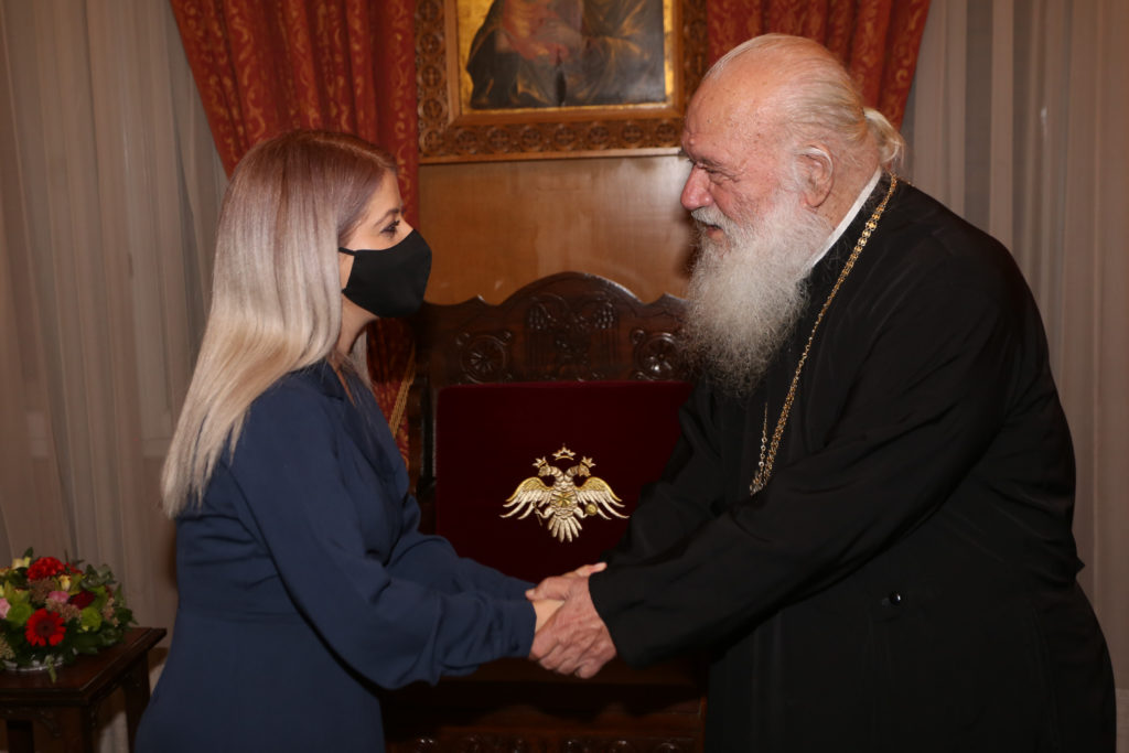 Archbishop Ieronymos receives new Speaker of Cyprus House of Representatives, Annita Demetriou