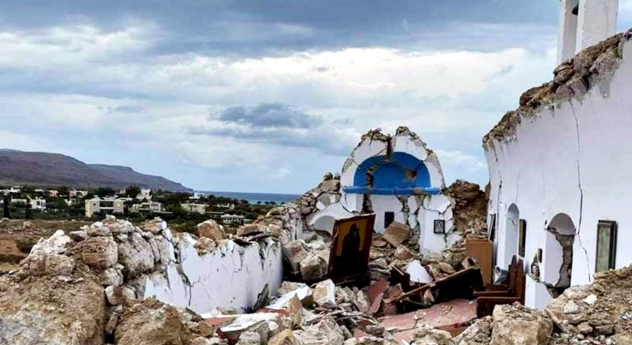 Small chapel collapses during latest strong quake to rattle Crete