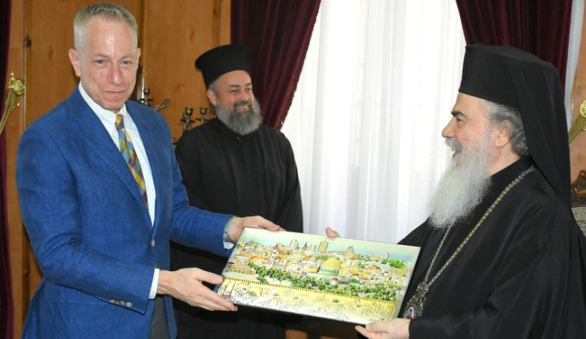 His Beatitude Patriarch Theophilos of Jerusalem received  the Chargé d’Affaires of the United States Embassy in Israel