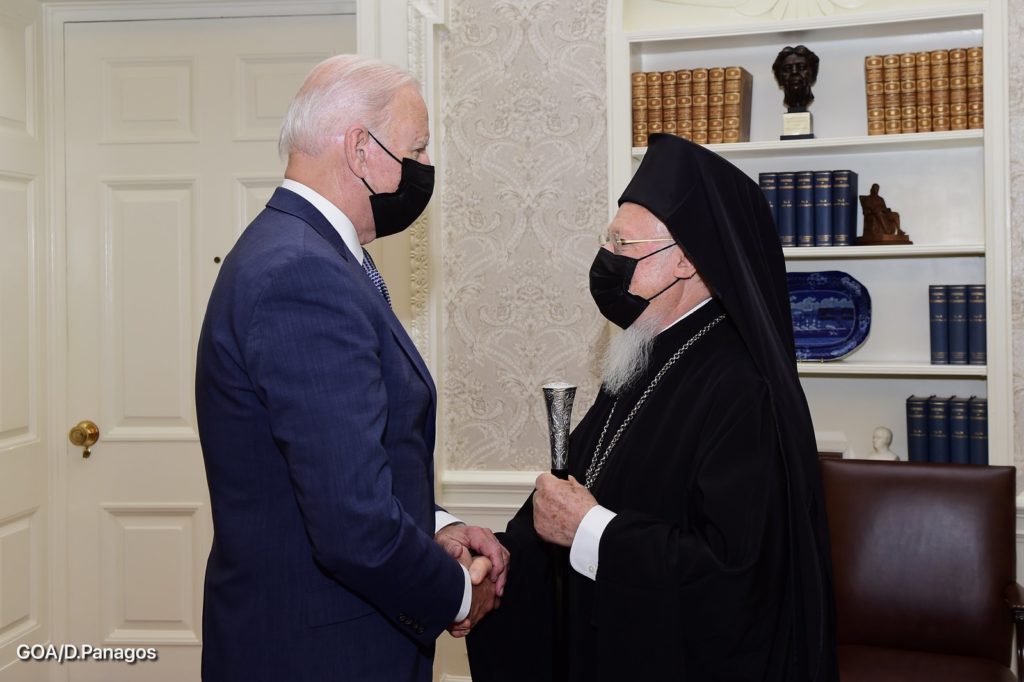 Reopening of Halki Seminary among issues brought up by Ecumenical Patriarch Bartholomew with US President Biden in Oval Office