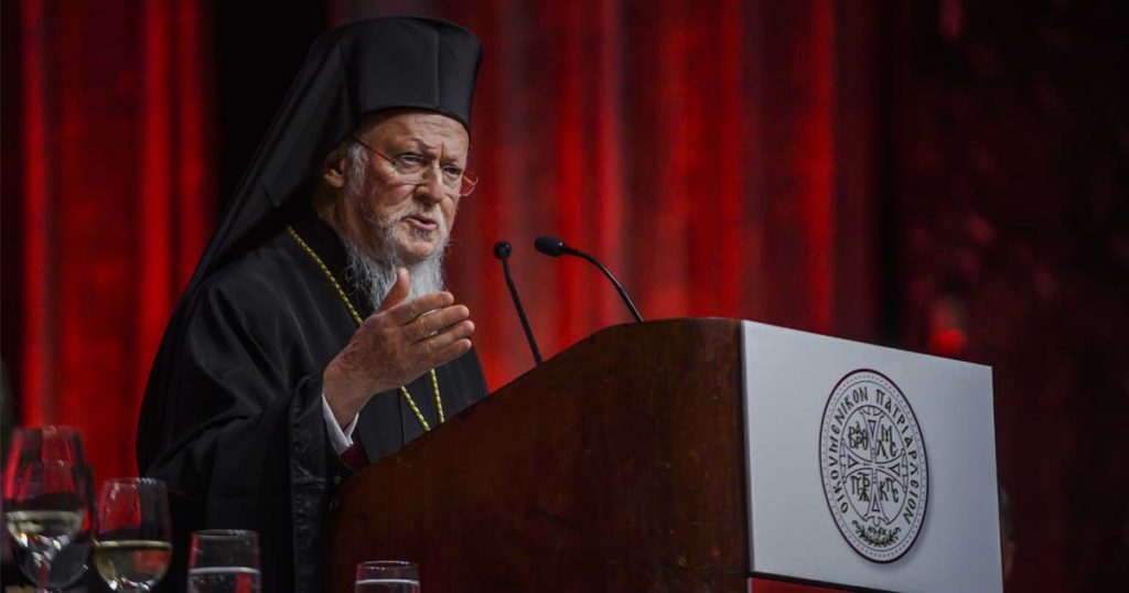 Ecumenical Patriarch Bartholomew Attends Luncheon with Archdiocese Clergy and Presvyteres and HCHC Students