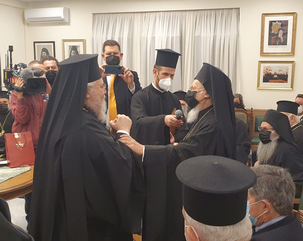 Το καλωσόρισμα του Μητροπολίτη Καισαριανής στον Οικουμενικό Πατριάρχη