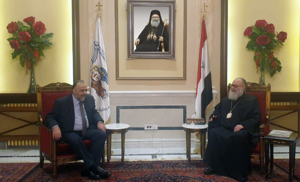 Patriarch John X Receives the Syrian Minister of Religious Endowments (Awqaf)