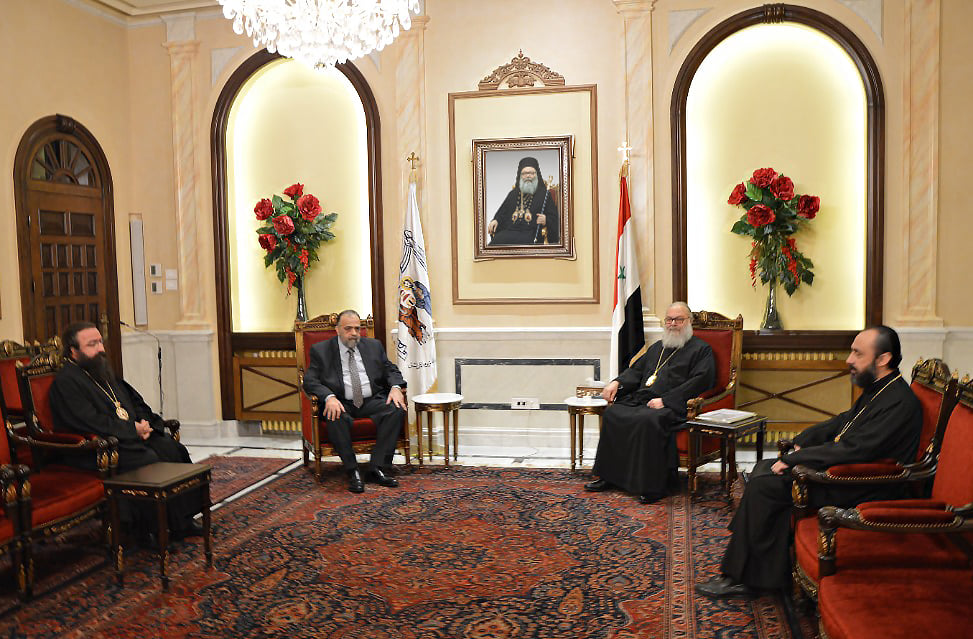 البطريرك يوحنا العاشر يستقبل وزير الاوقاف السوري.