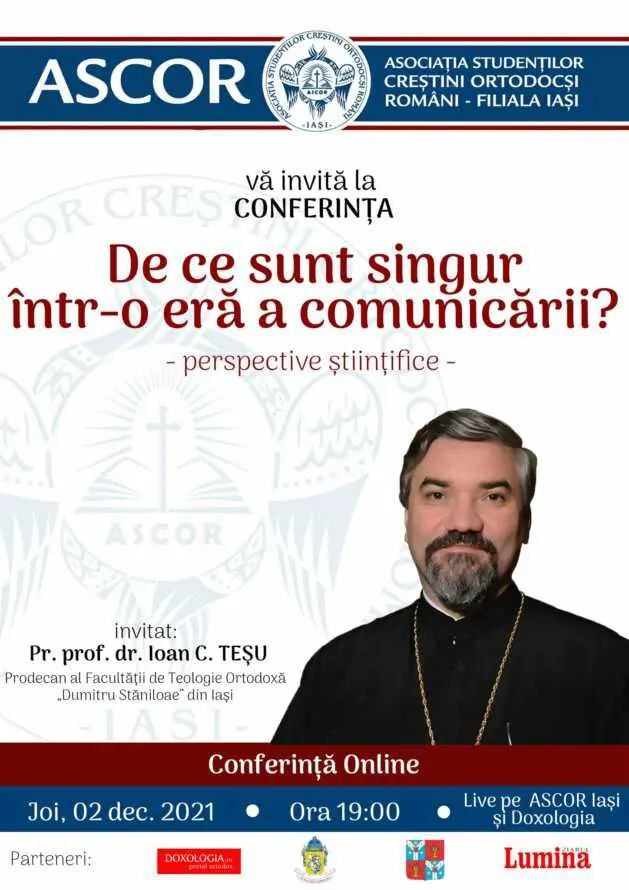 „De ce sunt singur într-o eră a comunicării?”, întreabă studenții ieșeni. Primul răspuns vine de la Pr. Ioan Teșu