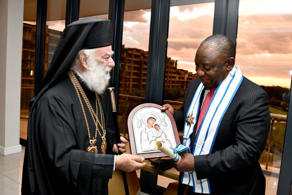 Συνάντηση Πατριάρχη Αλεξανδρείας με τον Πρόεδρο της Νοτίου Αφρικής