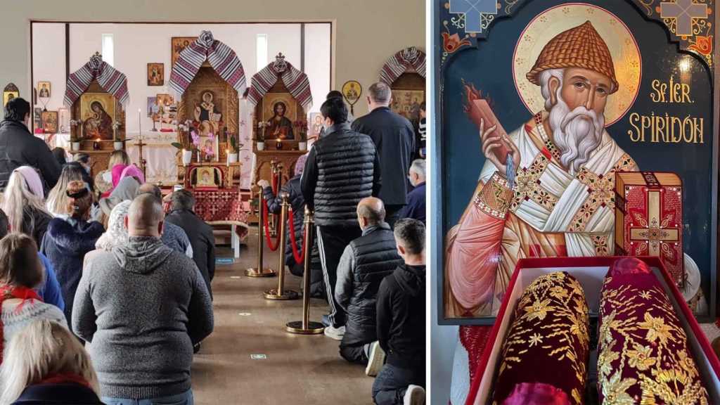Biserica românească din Nottingham a primit încălțările Sf. Ierarh Spiridon, „Sfântul Călător”