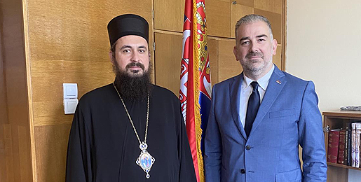 Meeting of Bishop Justin and Director Roganovic