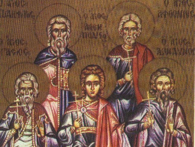 Feast day of Acindynos, Pegasios, Afthonios, Elpidophoros & Anempodistos