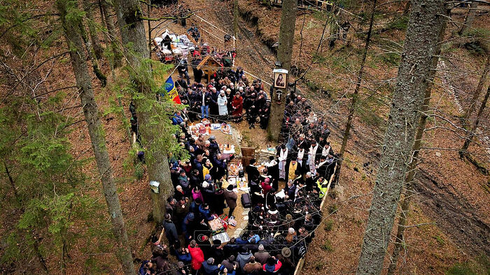 CELL AND SPRING OF ELDER CLEOPA CONSECRATED IN MOUNTAINS WHERE HE HID FROM COMMUNIST REGIME
