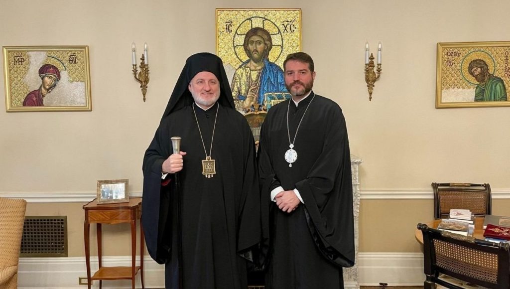 Archbishop Elpidophoros Receives Bishop Apostolos of Medeia