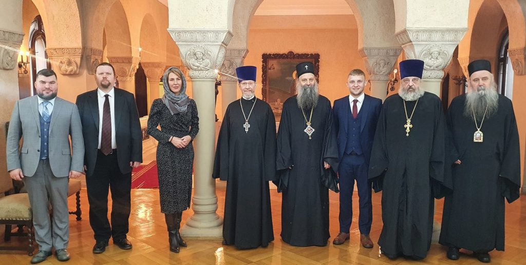 Patriarch Porfirije receives in audience a DECR representative and a delegation of the Foundation for the Support of Christian Culture and Heritage
