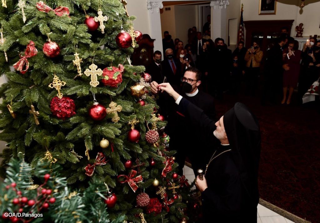 Annual Christmas tree lighting ceremony at Greek Orthodoxo Archdiocese in New York City