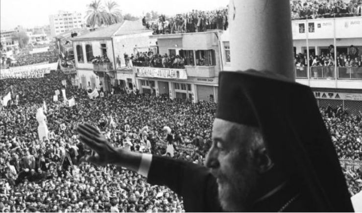 Feature posted on Orthodoxia news agency shows Archbishop Makarios’ return to Cyprus in Dec. 1974