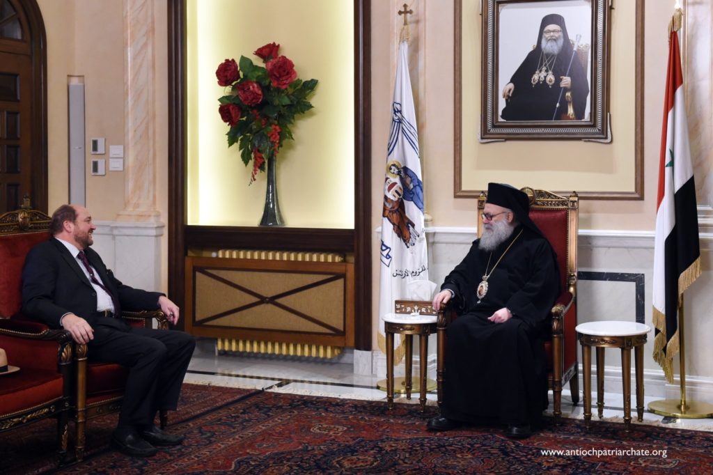 البطريرك يوحنا العاشر يستقبل رئيس البعثة الدبلوماسية النمساوية في سوريا