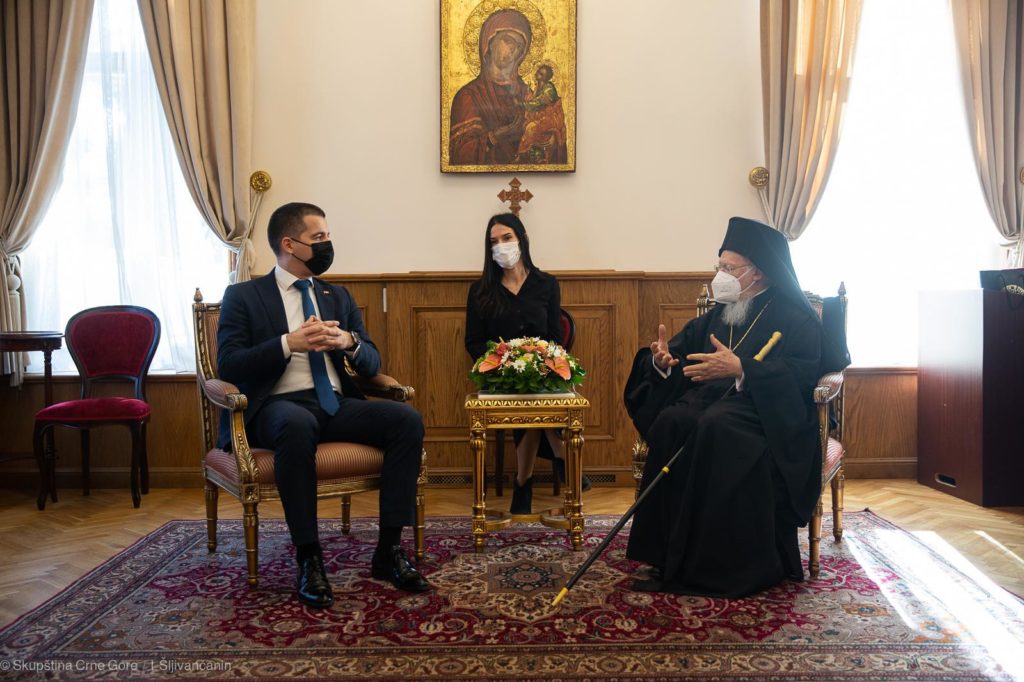 Συνάντηση Οικουμενικού Πατριάρχη με πρόεδρο της Βουλής του Μαυροβουνίου