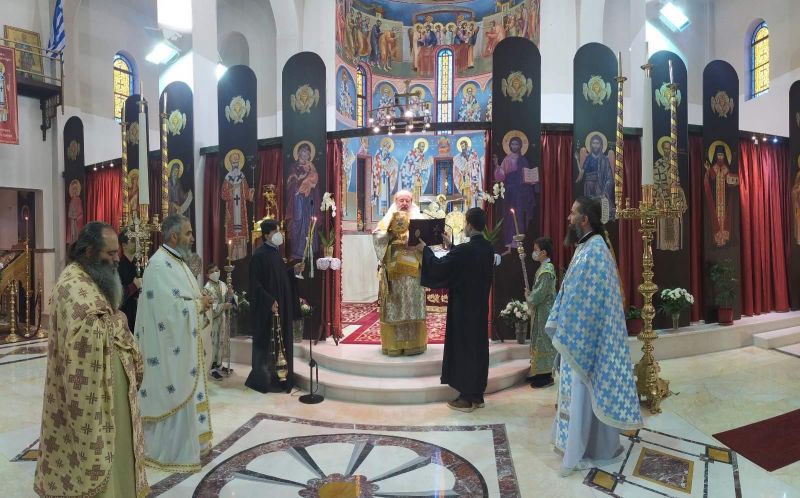 Ο Μητροπολίτης Δράμας στον Ι.Ν. Αγ. Χρυσοστόμου Μητροπολίτη Δράμας