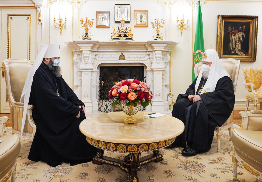 Святейший Патриарх Кирилл принял митрополита Смоленского и Дорогобужского Исидора