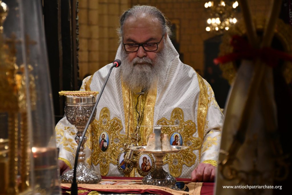 البطريرك يوحنا العاشر يقيم قداس أحد الإبن الشاطر في دير القديس جاورجيوس الحميراء.