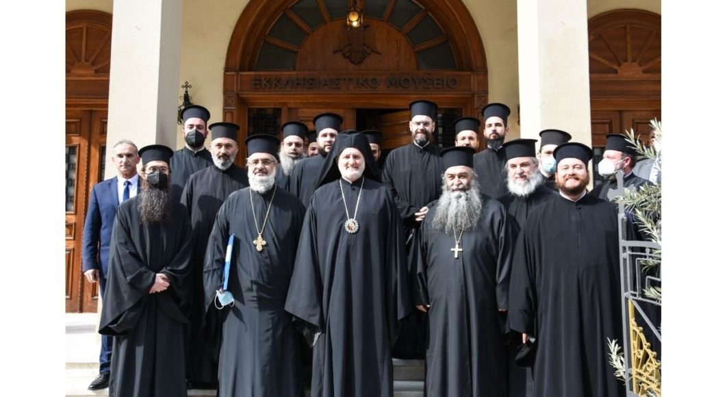 Archbishop Elpidophoros Meets with Metropolitan Anthimos of Thessaloniki, Pilgrims Visit Monastery of Vlatadon