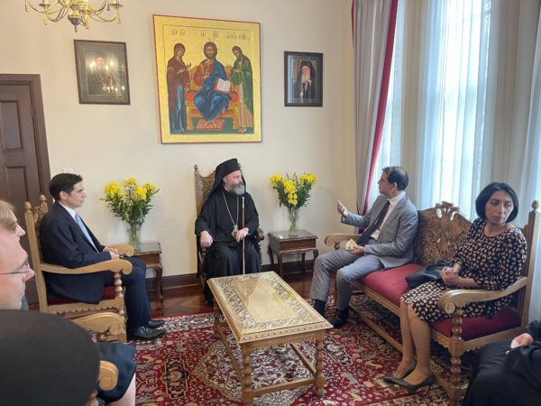 Archbishop of Australia Makarios receives Greek ambassador at Archdiocese