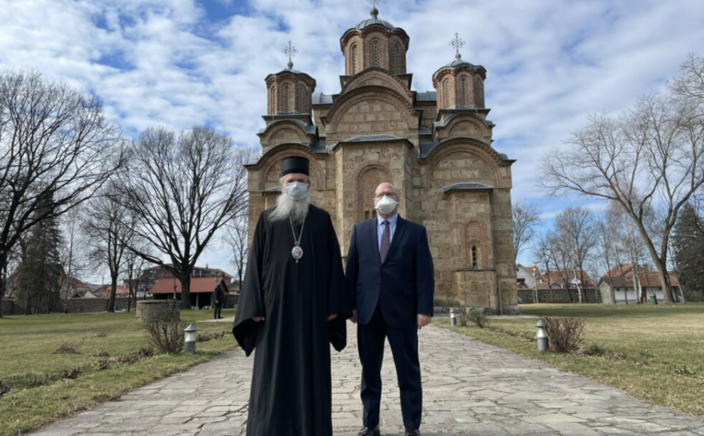 Среща на Рашко-Призренския Епископ с новия посланик на САЩ в Прищина