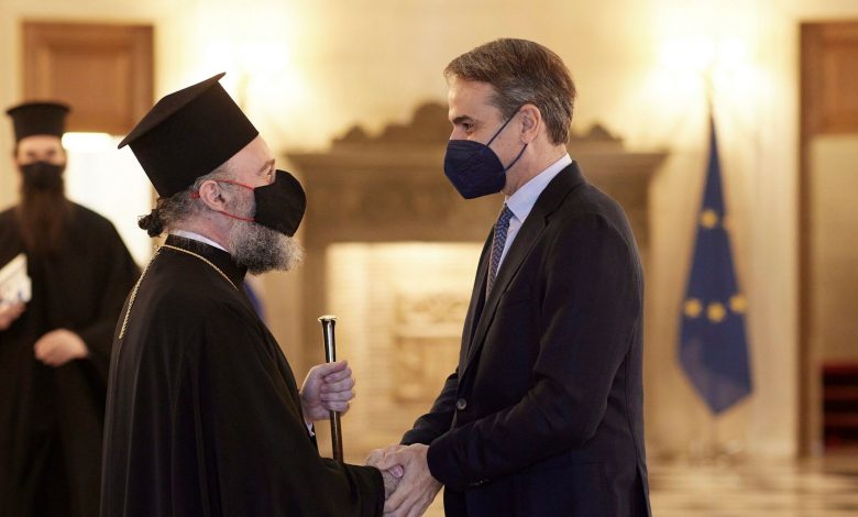 Archbishop Makarios of Australia meets with Prime Minister of Greece