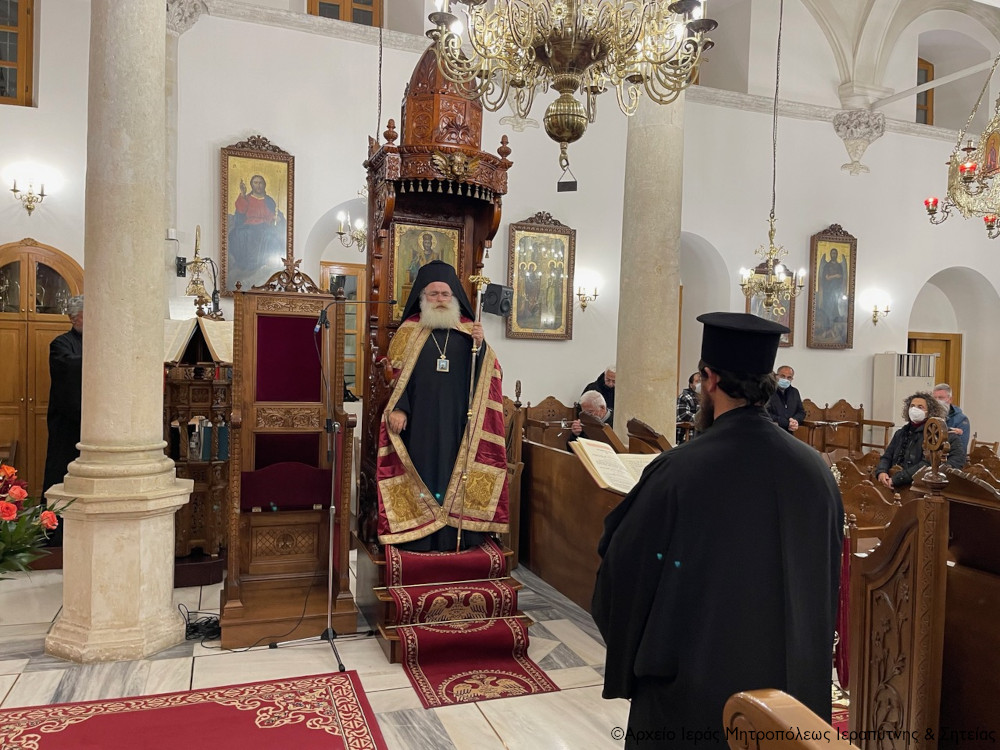 Η Α´ Στάση των Χαιρετισμών της Υπεραγίας Θεοτόκου στον Ιερό Μητροπολιτικό Ναό Αγίου Γεωργίου Ιεράπετρας