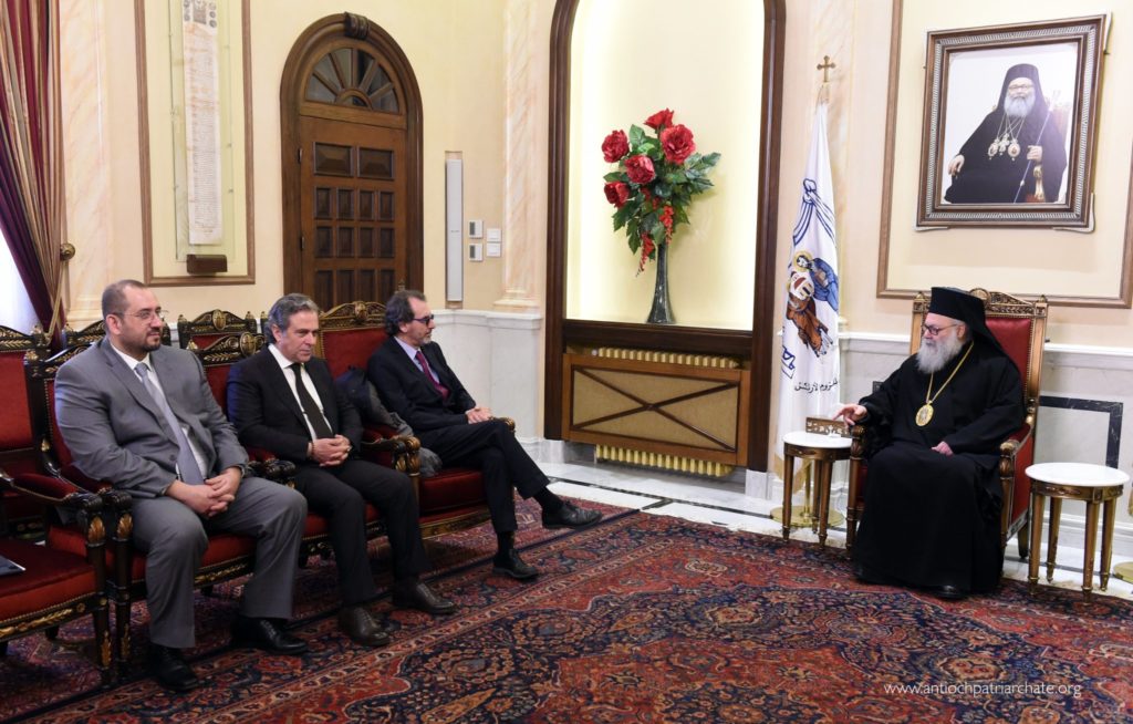 البطريرك يوحنّا العاشر يستقبل رئيس المنظمة العالمية للهجرة.