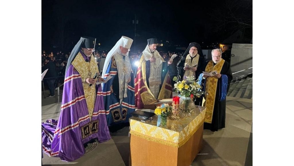 Bishop Apostolos of Medeia Participates in Prayer Vigil for Ukraine