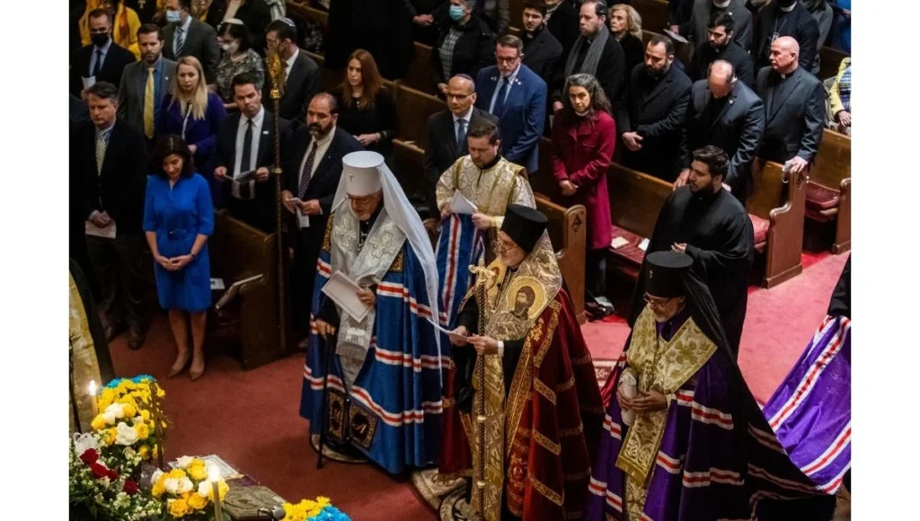 Archbishop Elpidophoros Gathers with Governor Hochul, Ecumenical and Interfaith Leaders for Prayer Service with Ukrainian Orthodox Church of USA