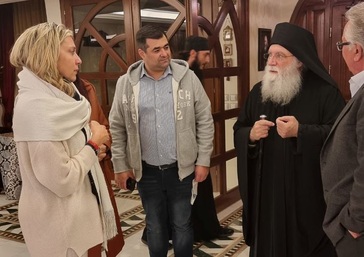 Η βουλευτής Άννα Καραμανλή στο μοναστήρι του Τρικόρφου Φωκίδος