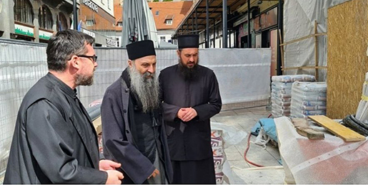Патријарх Порфирије обишао радове на обнови Саборног храма у Загребу