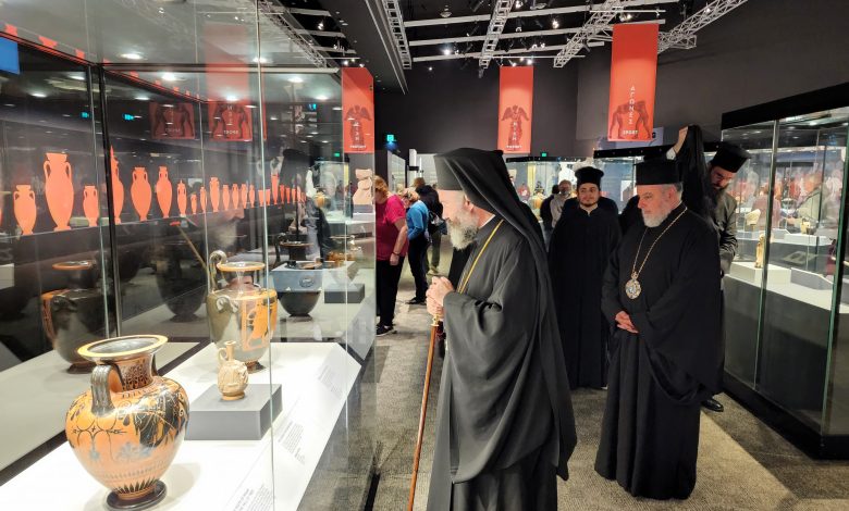 His Eminence Archbishop Makarios of Australia visiting Ancient Greeks Exhibition in Canberra