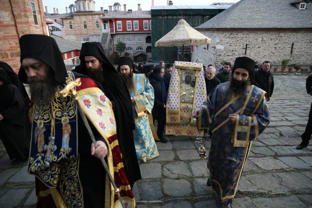 Feast Day of the Annunciation (based on Julian calendar) celebrated at Holy & Great Monastery of Vatopedi