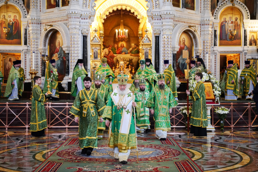 В праздник Входа Господня в Иерусалим Предстоятель Русской Церкви совершил Литургию в Храме Христа Спасителя и возглавил хиротонию архимандрита Варфоломея (Денисова) во епископа Балаковского и Николаевского