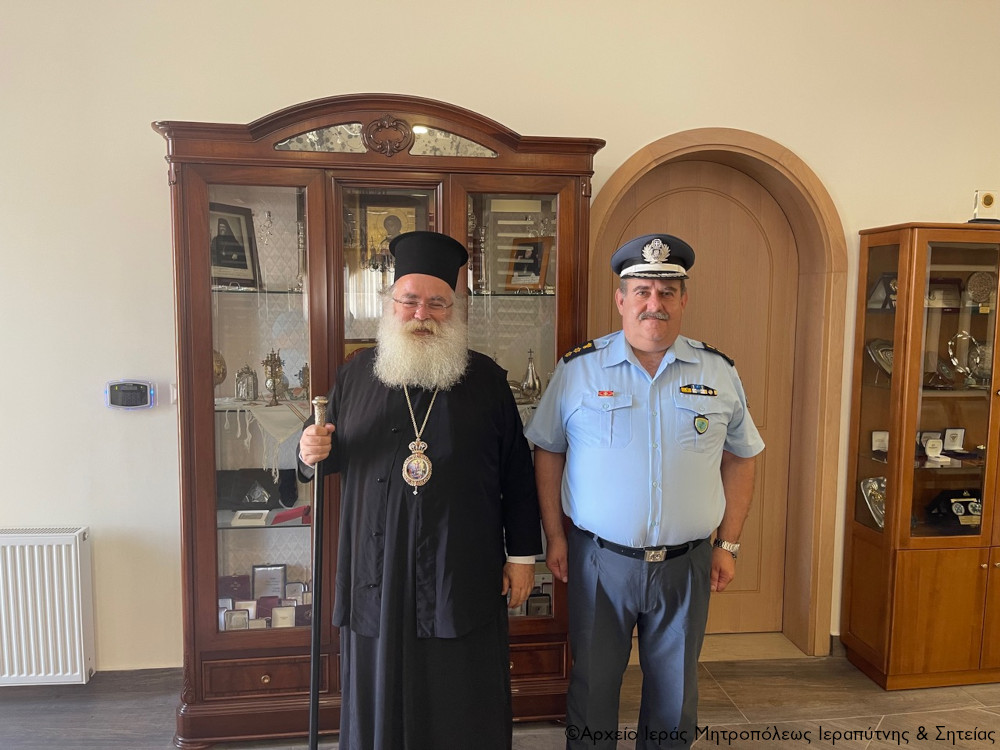 Επίσκεψη του νέου Αστυνομικού Διευθυντή Λασιθίου στον Μητροπολίτη Ιεραπύτνης