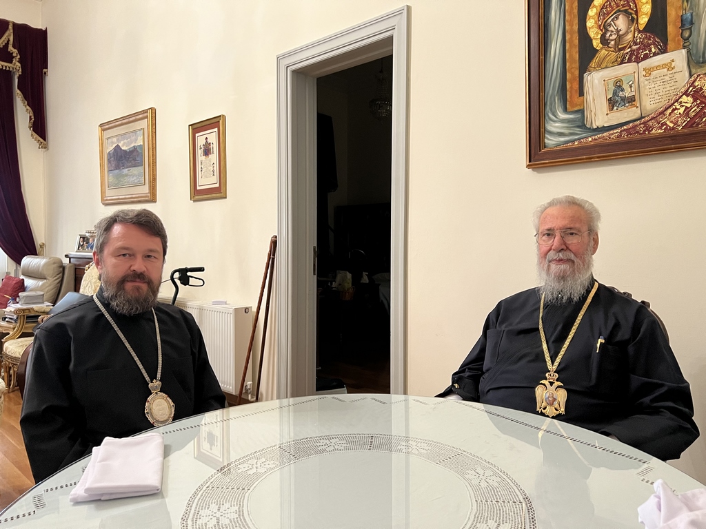 Митрополит Волоколамский Иларион встретился с Архиепископом Кипрским Хризостомом