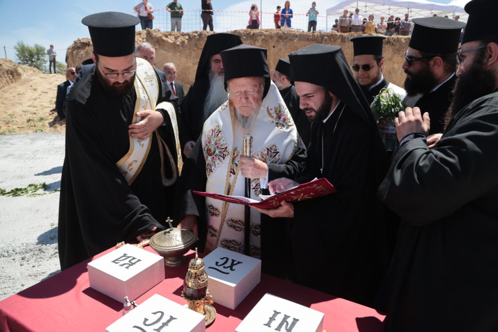 Αγιασμός και κατάθεση θεμελίου λίθου στο Καθολικό της Μονής Αγίας Αικατερίνης από τον Οικουμενικό Πατριάρχη