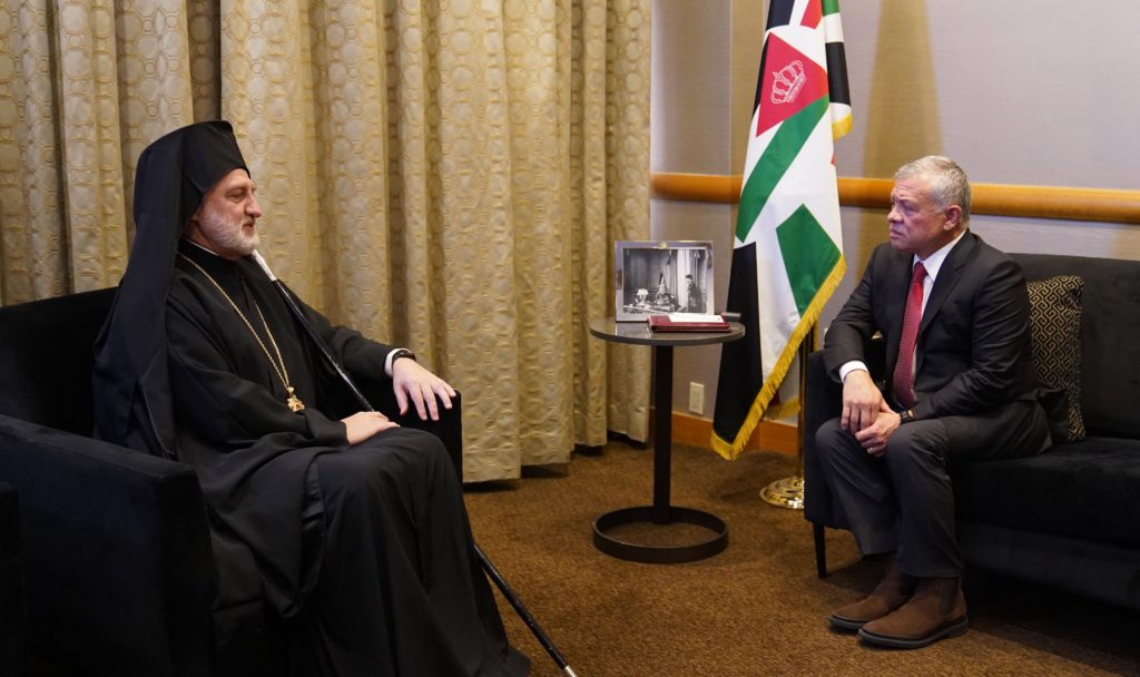 Archbishop of America Elpidophoros meets with visiting King Abdullah II of Jordan in NYC