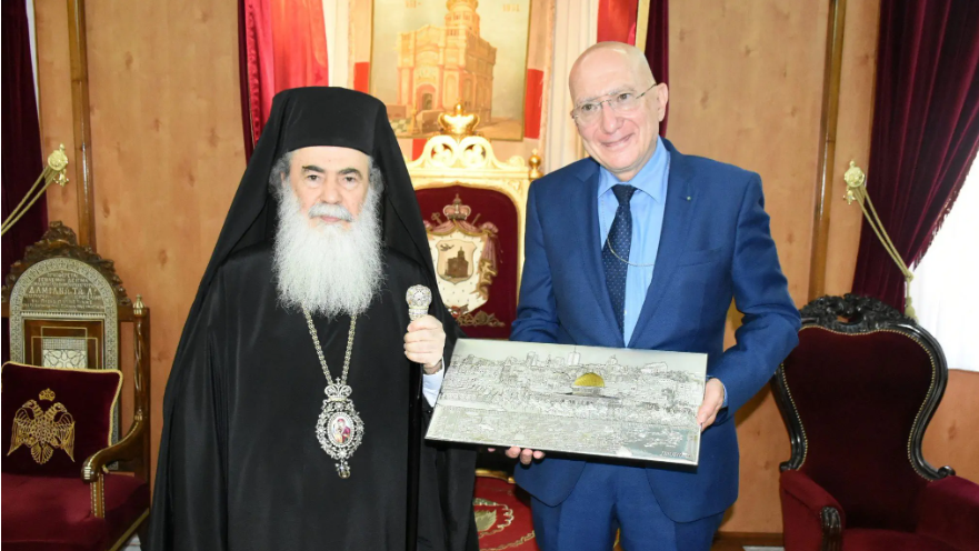 Radu Ioanid, Ambasadorul României în Israel, s-a întâlnit cu Patriarhul Teofil al III-lea al Ierusalimului