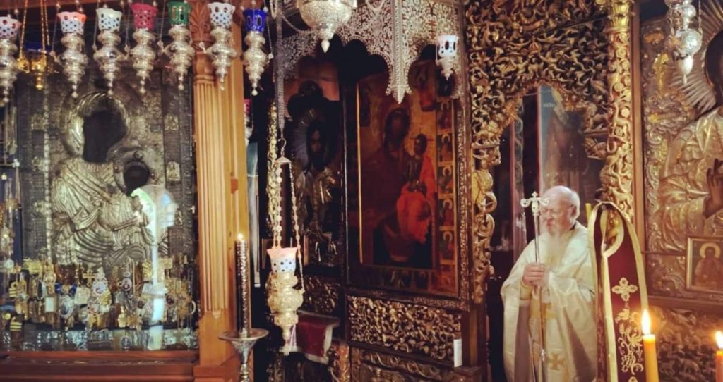 მსოფლიო პატრიარქმა ბართლომეოსმა ივერონში წირა [ფოტო]