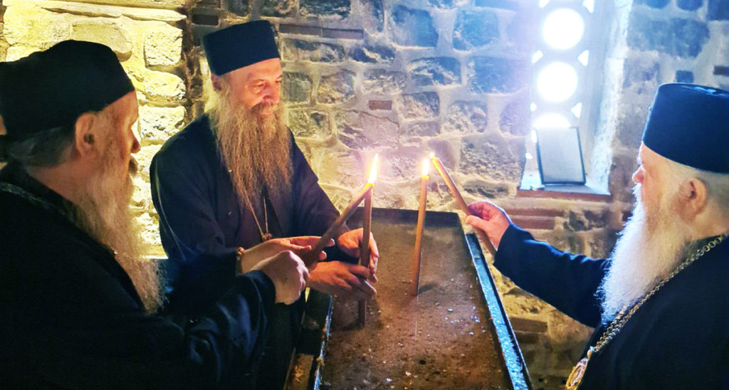 Πατριάρχης Σερβίας και Αρχιεπίσκοπος Αχρίδος στον Ι.Ν. Αγίων Κλήμεντος και Παντελεήμωνος