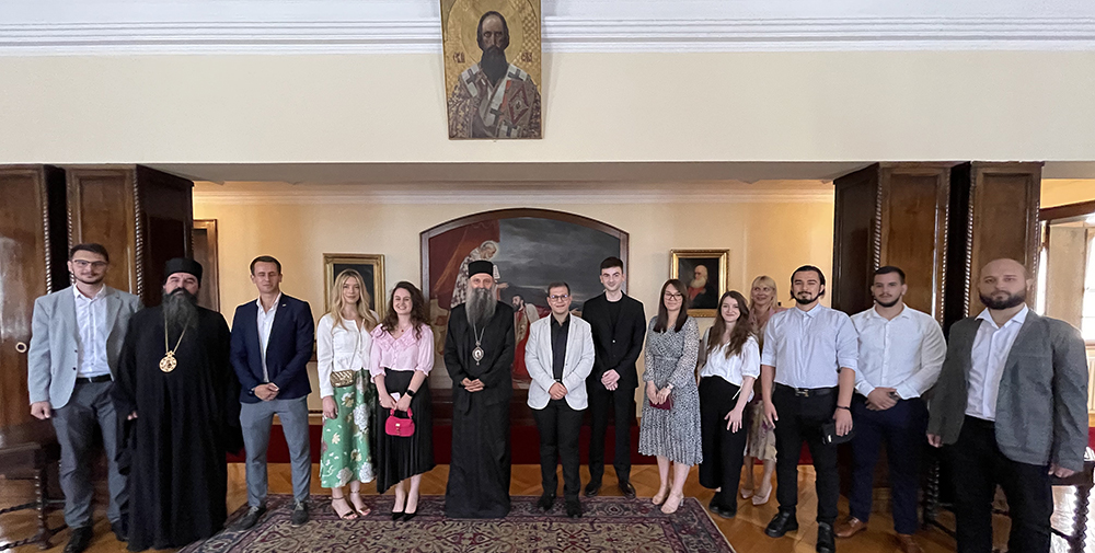 Patriarch of Serbia Porfirije receives students who are Church scholarship recipients