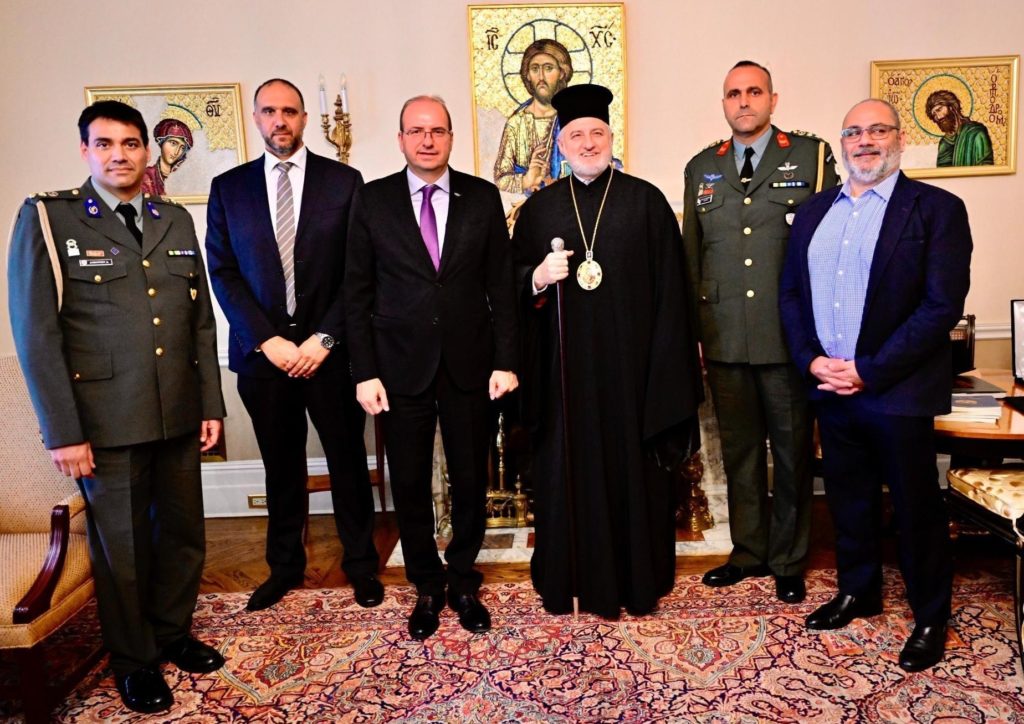 Archbishop of America Elpidophoros receives visiting DM of Cyprus, Haralambos Petrides