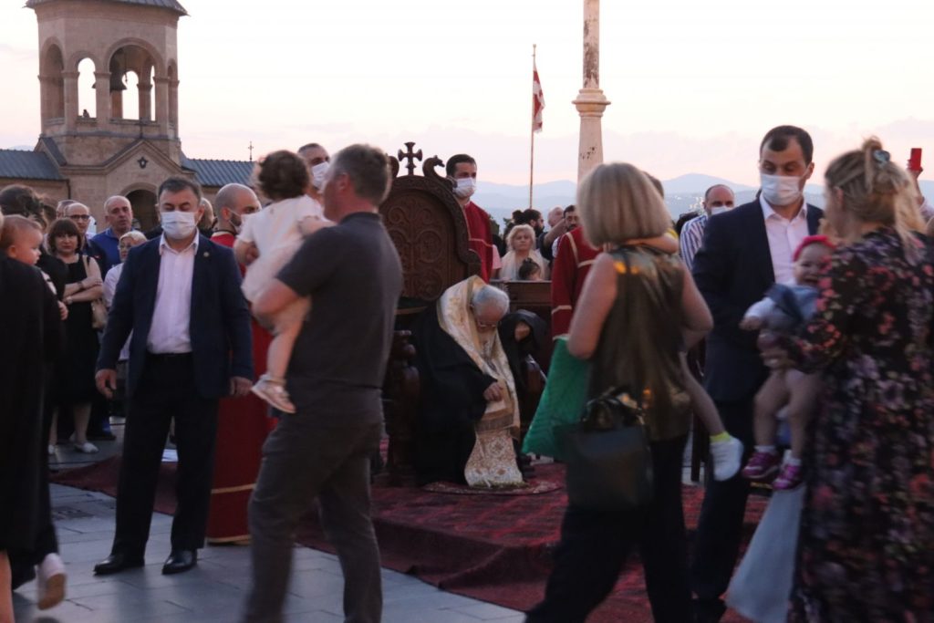 Catholicos-Patriarch of All Georgia Ilia II officiates at 65th mass baptism of infants