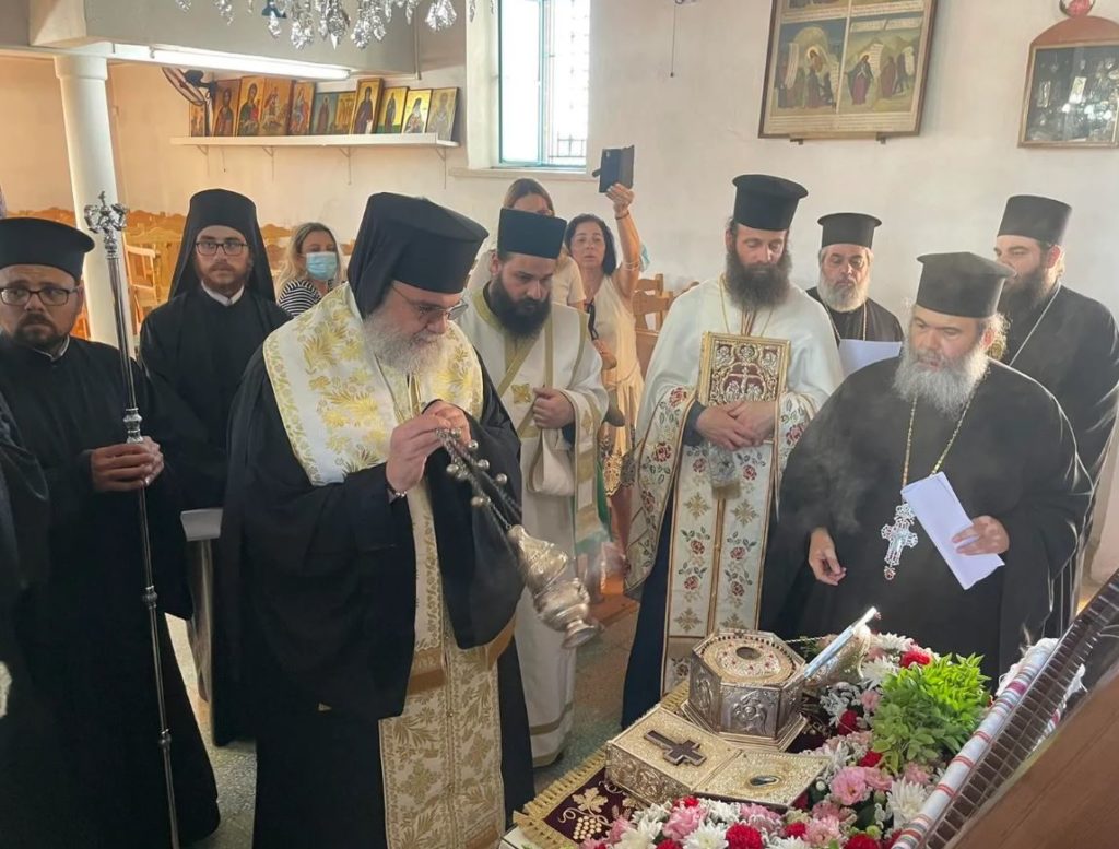 Υποδοχή της Κάρας Οσίου Αββακούμ και Σταυρού του Αγ. Πορφυρίου στην κοινότητα Αγίων Τριμιθιάς