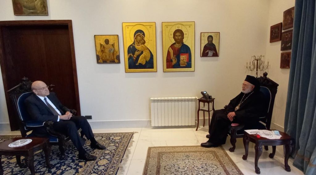 Metropolitan of Beirut Elias receives Lebanon PM Najib Azmi Mikati