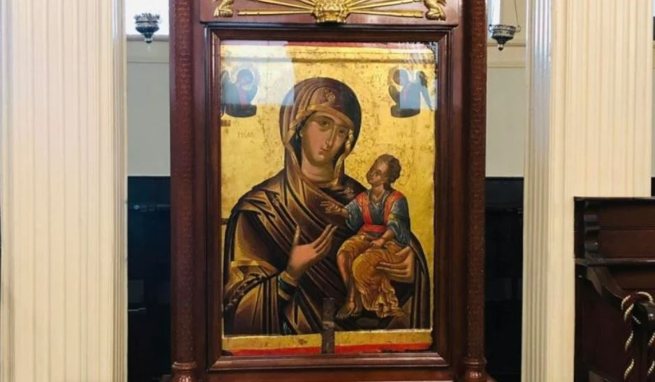 H αμφιπρόσωπη ιστορική εικόνα της Παναγίας Ελεούσης στην Πρίγκηπο